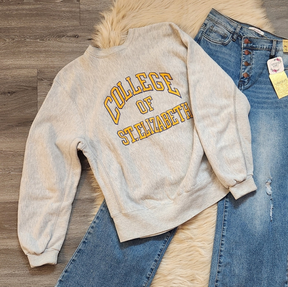 Vintage MVP Cor Crewneck Heavyweight College Sweatshirt Gray Unisex‎ Size Large